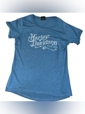 Harley-Davidson Women's Heather Blue Logo Tee